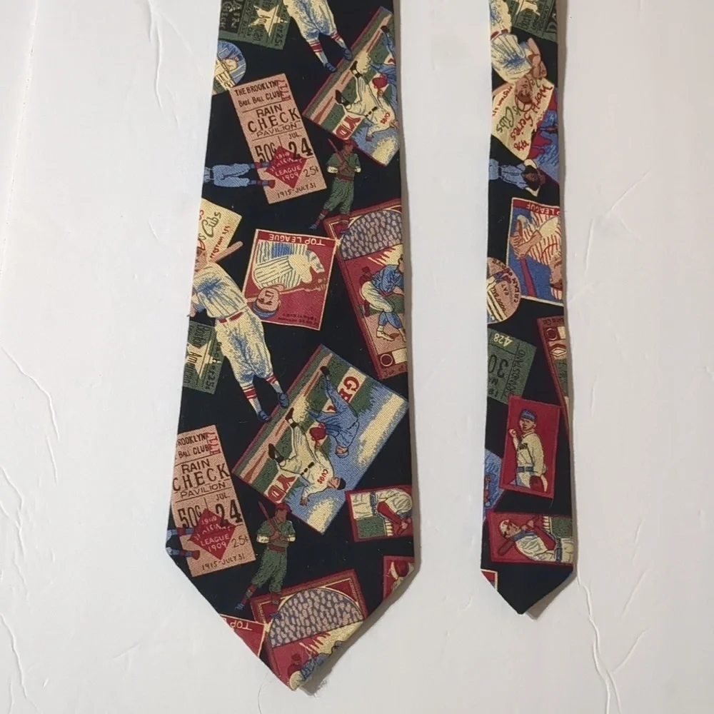 Tie Baseball Vintage County Seat jeans wear  baseball theme neck tie 100% cotton